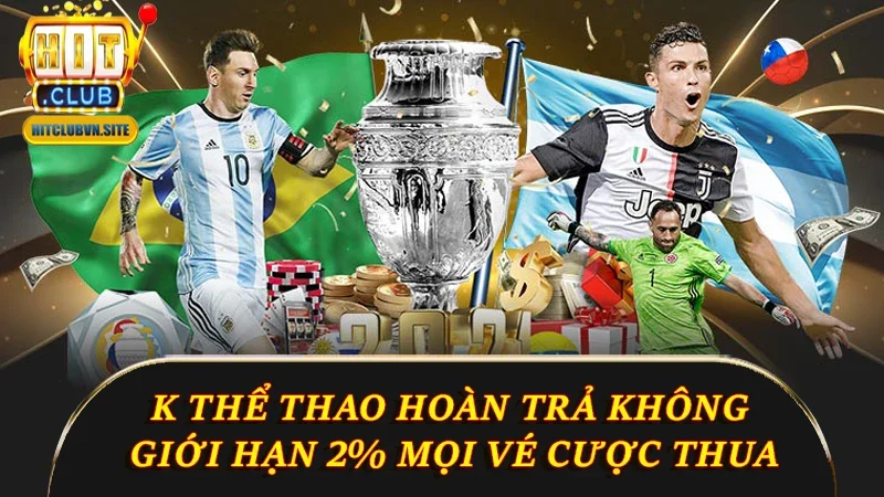 K Thể Thao hoàn trả không giới hạn 2% mọi vé cược thua