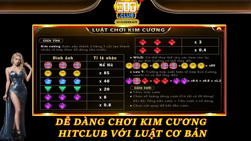 Dễ dàng chơi Kim Cương Hitclub với luật cơ bản Dễ dàng chơi Kim Cương Hitclub với luật cơ bản